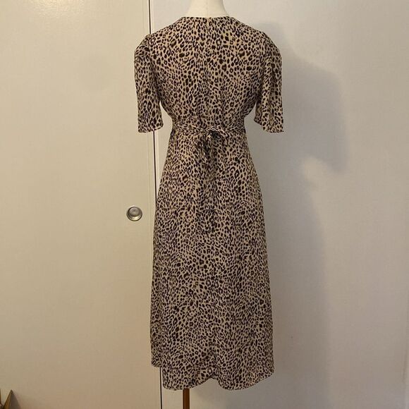 Showroom Leopard Print Tie Back Midi Dress Size Large - Picture 6 of 14